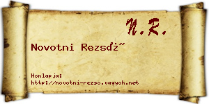Novotni Rezső névjegykártya
